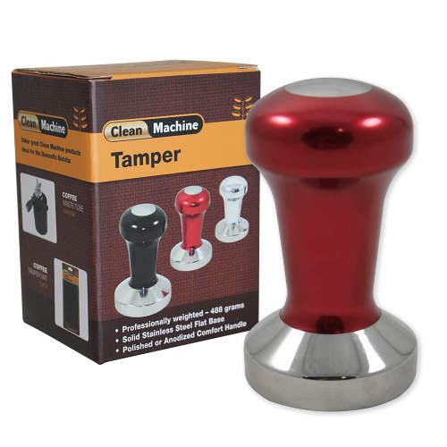 Coffee Tamper, 51mm Stainless Flat, Red - ProTamp