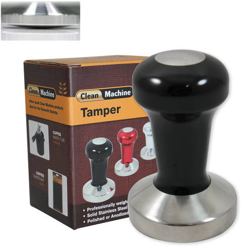 Coffee Tamper, 58mm Stainless Curve, Black - ProTamp