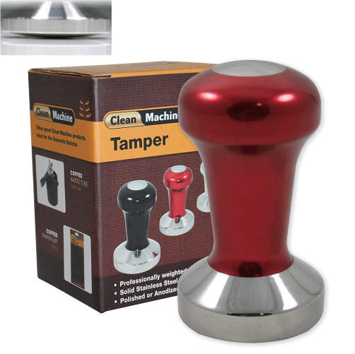 Coffee Tamper, 58mm Stainless Curve, Red - ProTamp