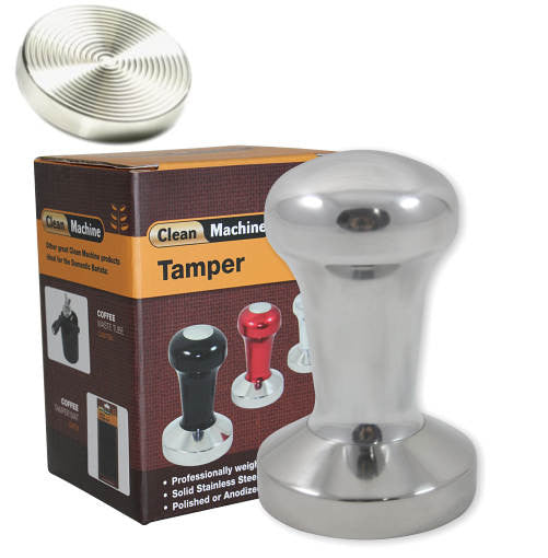 Coffee Tamper, 58mm Stainless Ripple, Polished - ProTamp